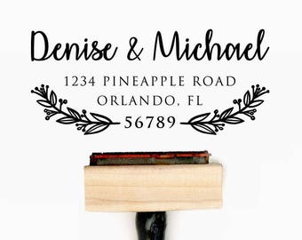 Custom Personalized Return Address Pre-Designed Rubber Stamp - Branding, Packaging, Invitations, Party, Wedding Favors - A033