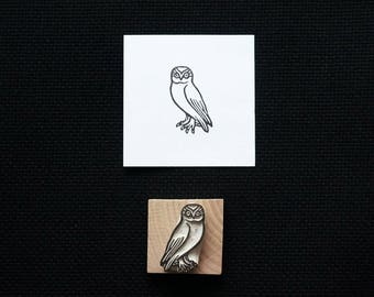 Little Owl - Hand-Carved Rubber Stamp