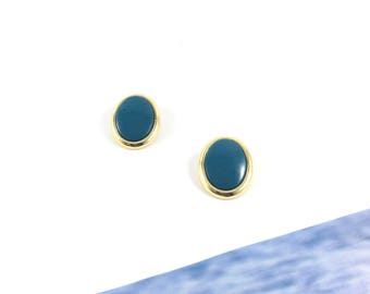 Oval Sprout Bahama 70s Vintage Clip-on Earrings