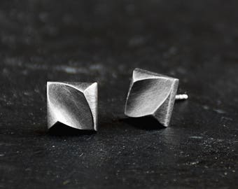Boucles d'oreilles en argent oxydé