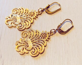 Ornament Earrings 16k Gilded