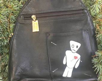 Voodoo Doll Leather Mini Backpack