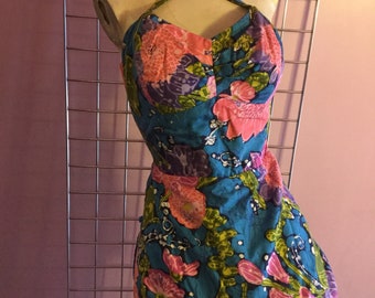 60s Hawaiian Skirted Swimsuit