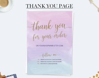 thank you for your order card