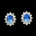 Vintage Rhinestone Earrings, Blue Clear Rhinestone Sterling Silver Earrings, Vintage Silver Earrings, Sterling Silver 925, Dainty Stud