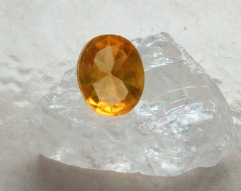 Orange faceted Crystal cabochon