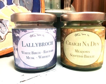 Outlander Locations 100% Soy Wax Candle Set | Lallybroch | Craigh Na Dun | 4oz