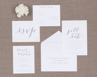 The Dandelion Wedding Collection by Paper Daisies, Invitation Suite, Modern, SAMPLE SET