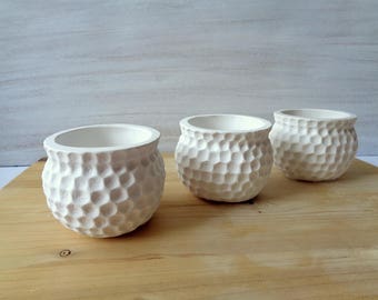 Small Planter, Ceramic plant pot, Set of 3 planters, Succulent planter, Geometric Planter, Cactus Planter, Concrete Succulent Planter