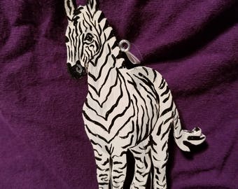 wooden zebra ornament