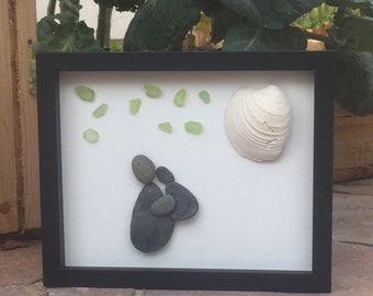 I Love You to the Moon and Back pebble art
