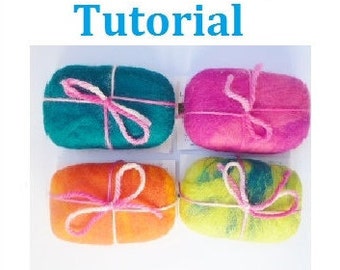Tutorial Felted soap Instant Download PDF and Video, DIY gift making
