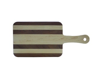 Kitchen Cutting Board With Handle Amish Made from Walnut & Maple Woods!