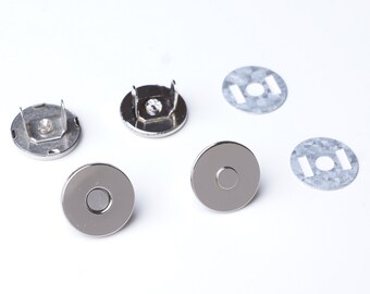 14mm Thin Magnetic Purse Snaps - Nickel - 20 Sets
