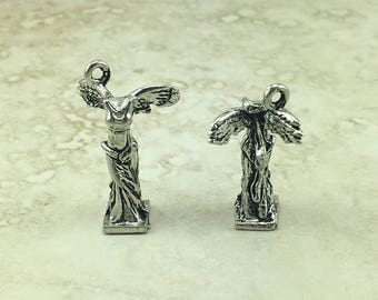 Winged Victory of Samothrace > Nike Greek Goddess Statue Sculpture Greece - American Made Lead Free Silver Pewter - I ship Internationally