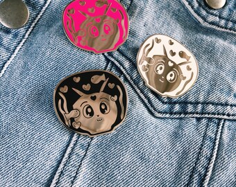 Cat and Goldfish Hard Enamel Lapel Pin