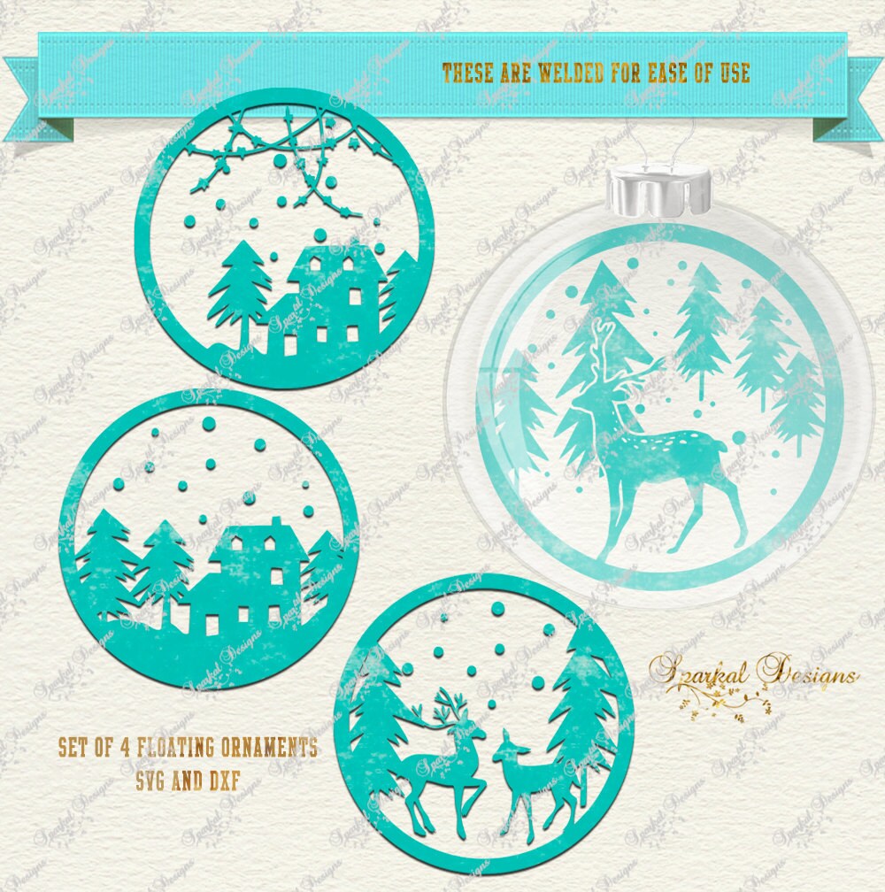 Download Christmas Floating Ornament SVG Winter Scenes for inside of