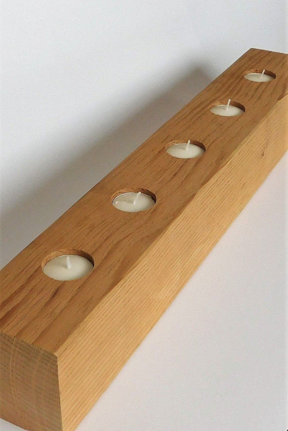 Wood Cedar Block Tea Light Candle Holder Table Centerpiece