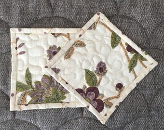 Quilted Pot holders , Potholders,pot holders, Fabric Pot holders, Contemporary Potholders ,7 x 7 inch ,