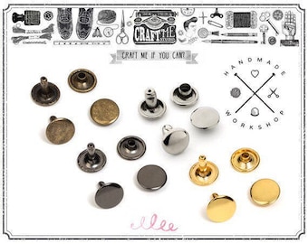 SC Double Cap Rivets Lg 9mm Silver 100 Pk