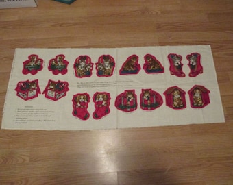 Fabric Panel to Make Cut Sew and Stuff Pets of Christmas Past Stuffed Christmas Ornaments Cranston VIP