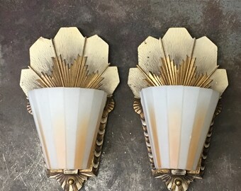 Art Deco Wall Sconces by Beardslee-Williamson, ca 1930-1935