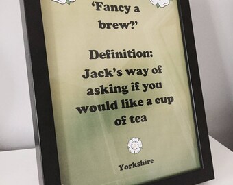 Personalised 'Yorkshire Folk' Print with Frame