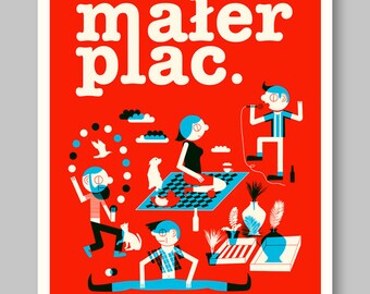 MAŁER PLAC. 2 color screenprint.