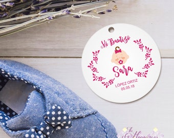 Etiqueta para Regalos de Bautizo Niña Personalizada e Imprimible para Celebrar Bautizo, Nuevo nacimiento, Nuevo Bebé, Descarga Digital