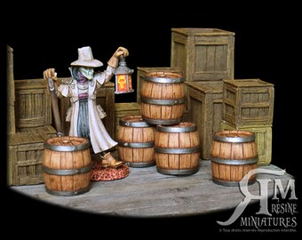 5 barrels size M (set in resin, ech.30mm)