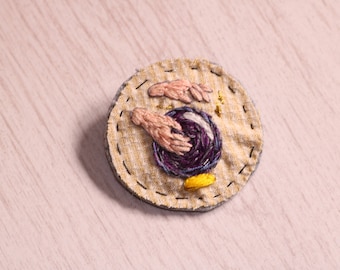 Fortune-teller hand-embroidered brooch