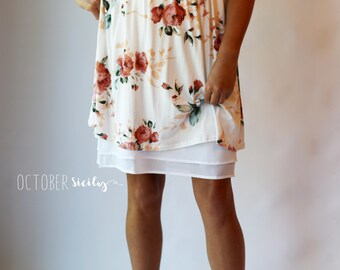 HC- Chiffon Ruffle Dress Extender HALF SLIP *Style C * size S-4XL