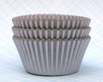 Silver Cupcake Liners - Baking Cups - Bulk (100)