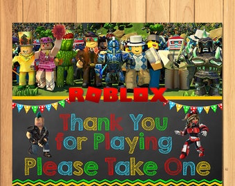 Roblox Sign Etsy - roblox birthday printables download only roblox boy party decorations roblox inivtation printable roblox birthday roblox banners labels