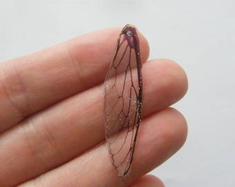 2 Dragonfly wing charms resin A668