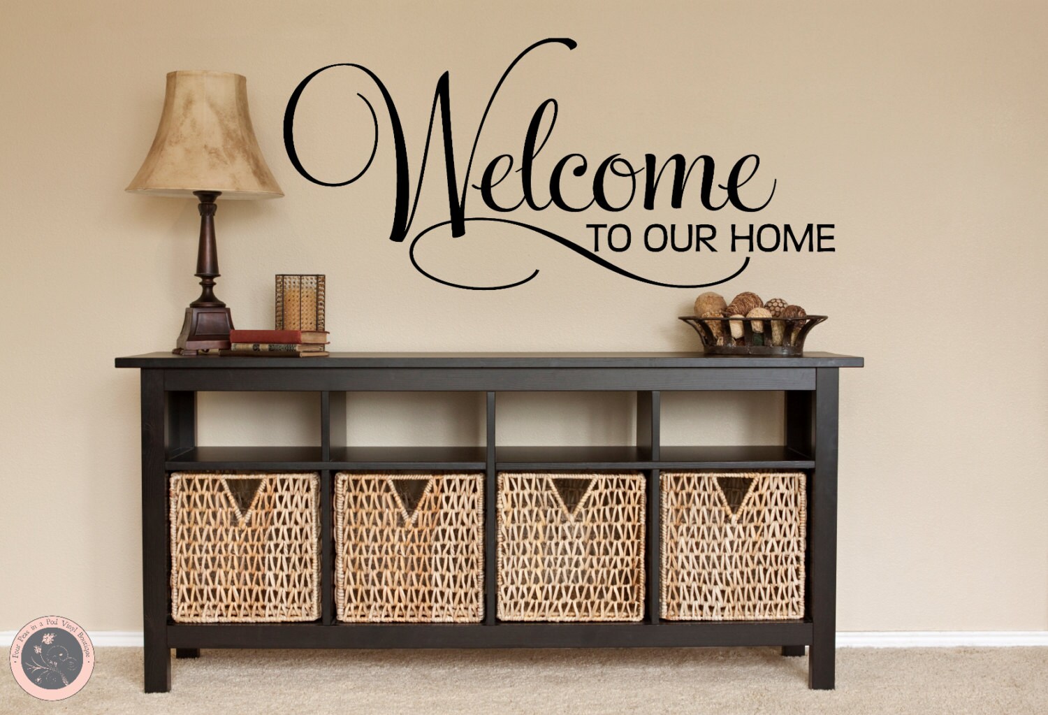 Welcome Decal Sign Family Wall Home Zoom
