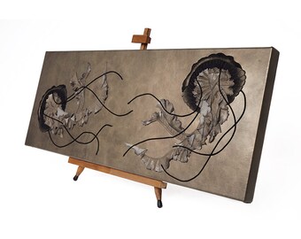 FLOWING CHRYSAORA JELLYFISH wall panel