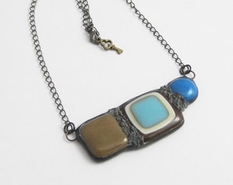 Urban Artifact | Fused Glass Jewelry | Bohemian | Stained Glass | Statement Pendant