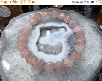 50% Mega Sale 20mm Carved Shou Pink Morganite Gemstone Beads
