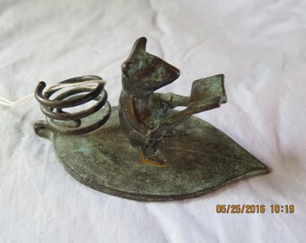 Candle Holder Mouse Reading Book