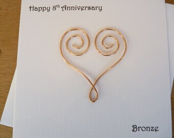 8th anniversary card eight years bronze wedding 8 years marriage