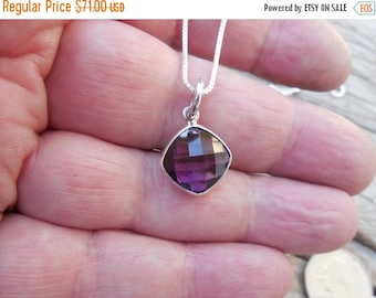 ON SALE Beautiful deep amethyst necklace handmade in sterling silver