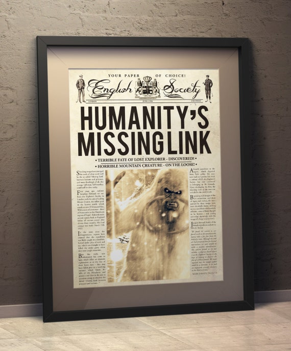 Yeti Humanity's Missing Link Original Newspaper