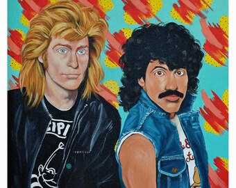 12" x 12" - Hall and Oates inspired print signed by the artist