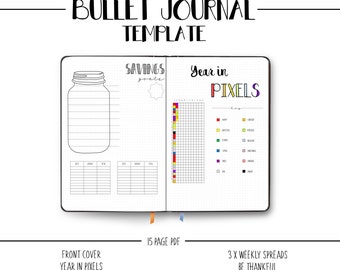 Bullet Journal Prinatbale Template - Starter Journal - BUJO - Dotted Grid