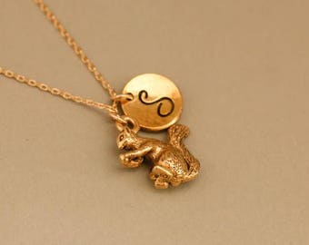 squirrel necklace, animal necklace, Gifts for Squirrel Lovers, woodland jewelry, nature jewelry, mommy and me necklace