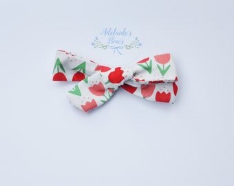 Hand knotted Bouquet of Tulips Hair Bow