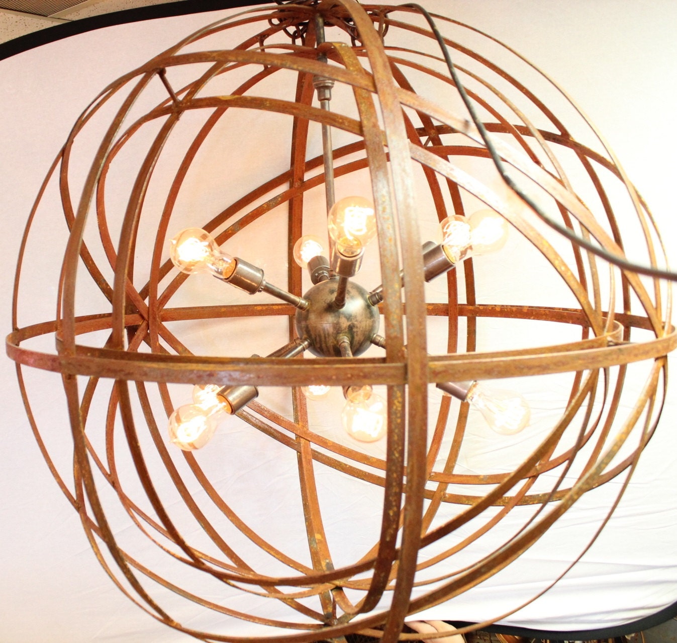 Orb Chandelier Industrial Sphere Inside Sputnik Zoom