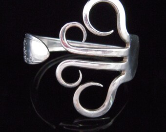Unique Recycled Silver Fork Bracelet in Original Whimsical Circles Design Number One