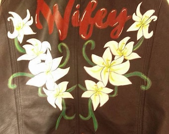 Handpainted Faux Leather Jackets
